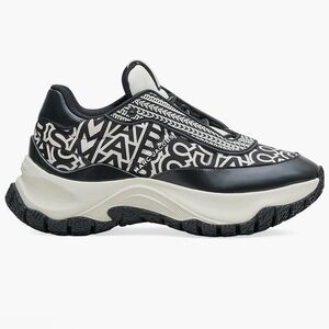 Marc Jacobs Black/White Logo Monogram Lazy Runner Sneaker Tennis Shoe 38 (7.5-8)